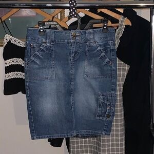 Younique Vintage Denim Blue Pencil Skirt